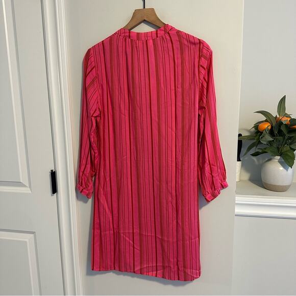 NWT Natalie Martin Pink Striped Long Sleeve Mini Dress XS - Picture 5 of 11